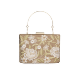 Beige Embroidered Clutch