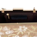 Beige Embroidered Clutch